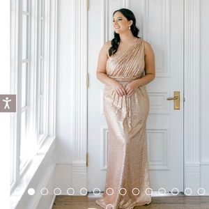 Sequin Gold (204) Revelry Bridesmaid Dress size: 10 Petite